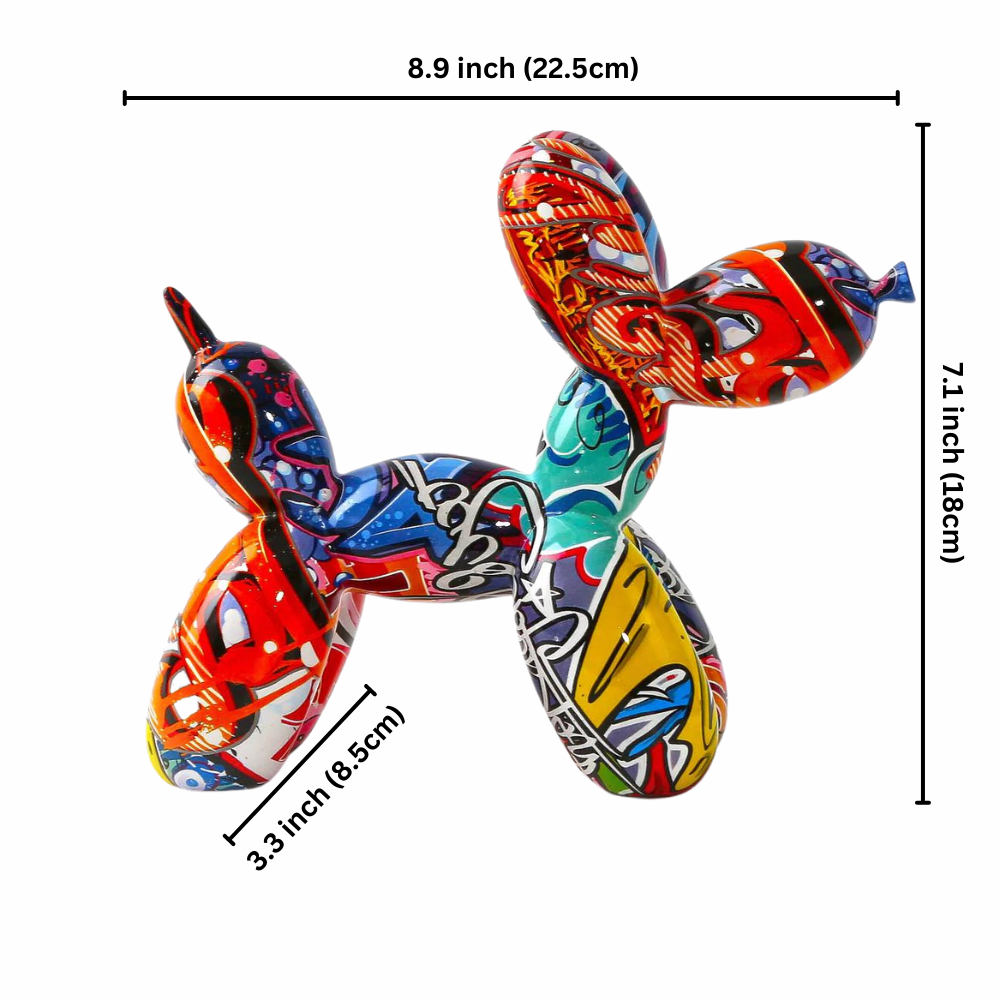 ArtZ® Graffiti Painted Balloon Dog Sculpture