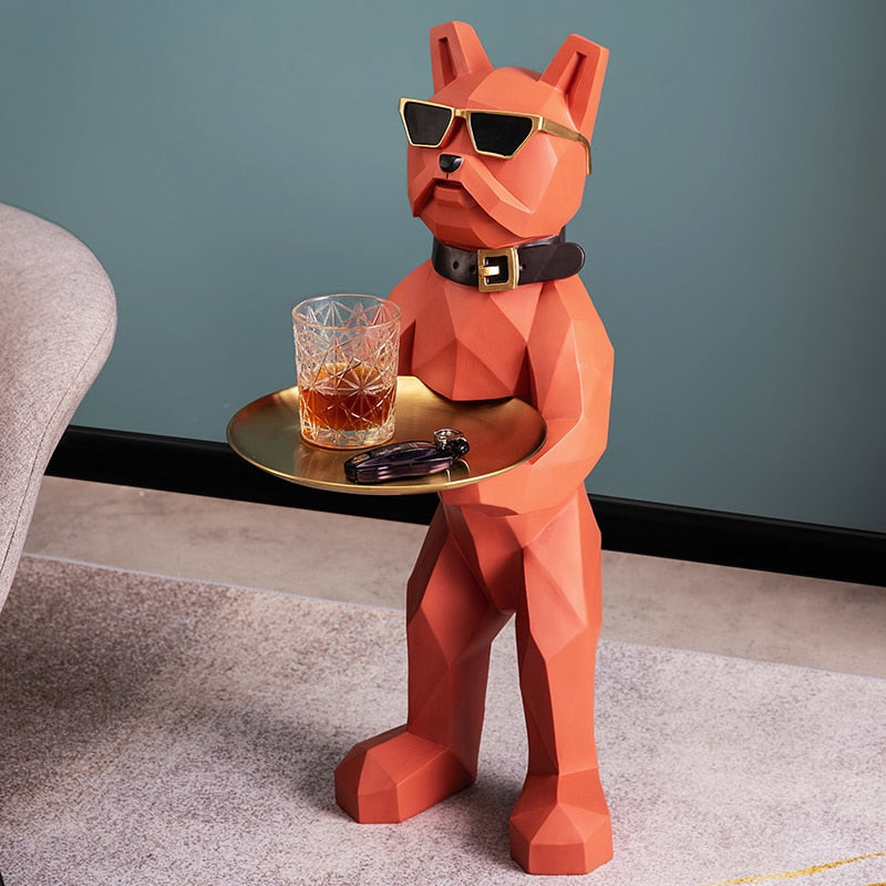 ArtZ® Bulldog Nordic Sculpture Tray Table