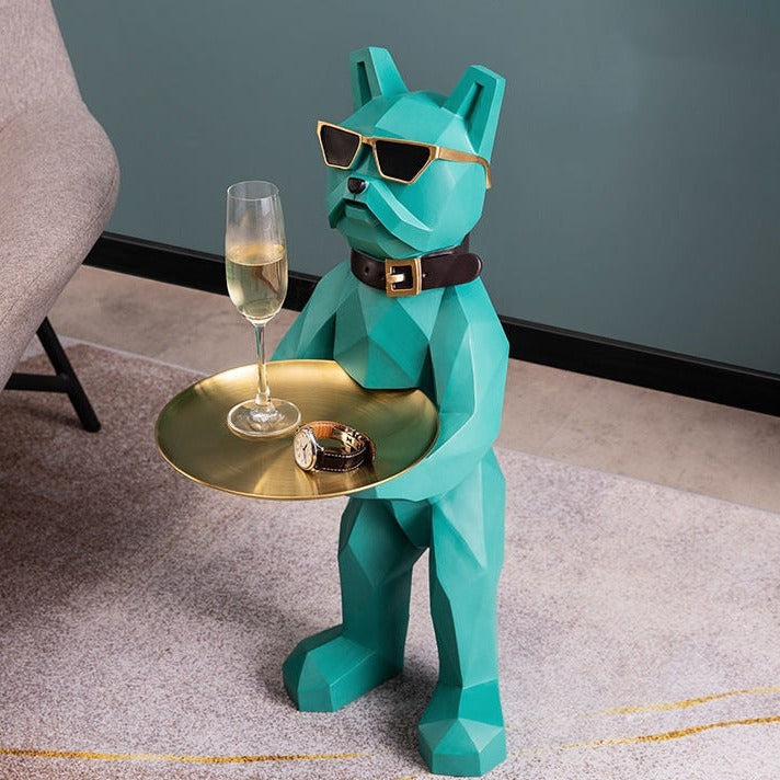 ArtZ® Bulldog Nordic Sculpture Tray Table