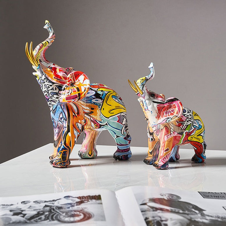 ArtZ® Elephant Nordic Painted Statue