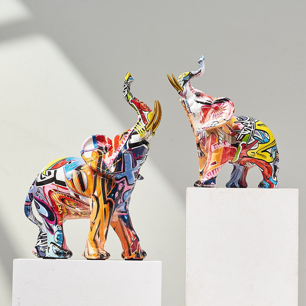 ArtZ® Elephant Nordic Painted Statue