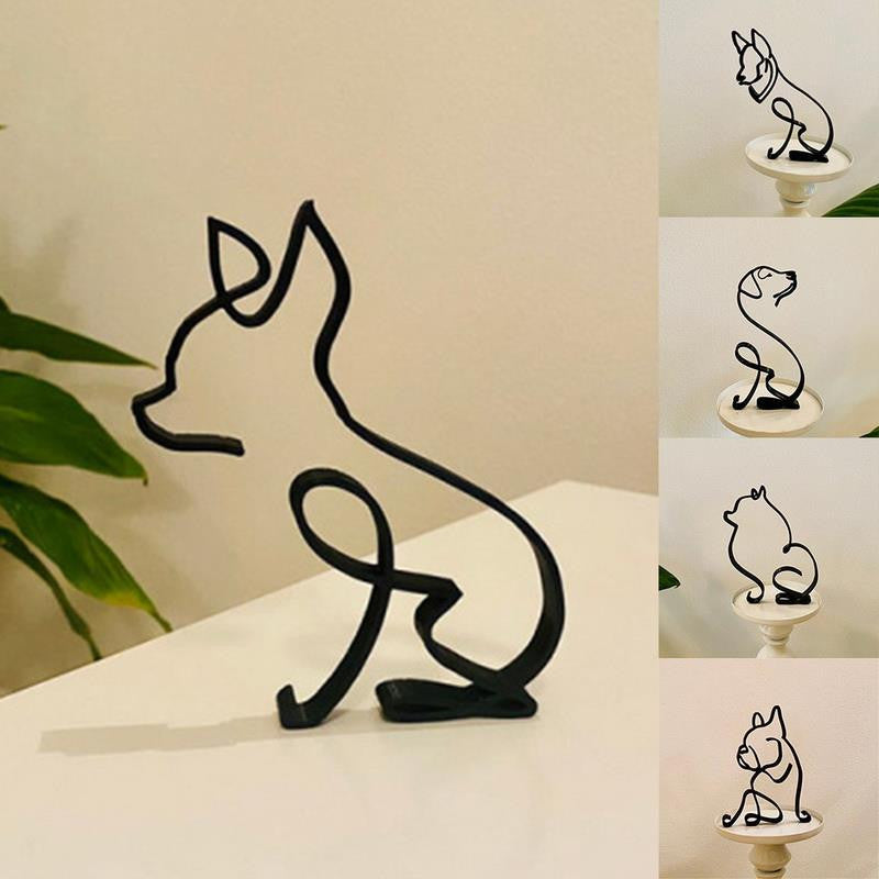 ArtZ® Iron Dog and Cat Sculptures