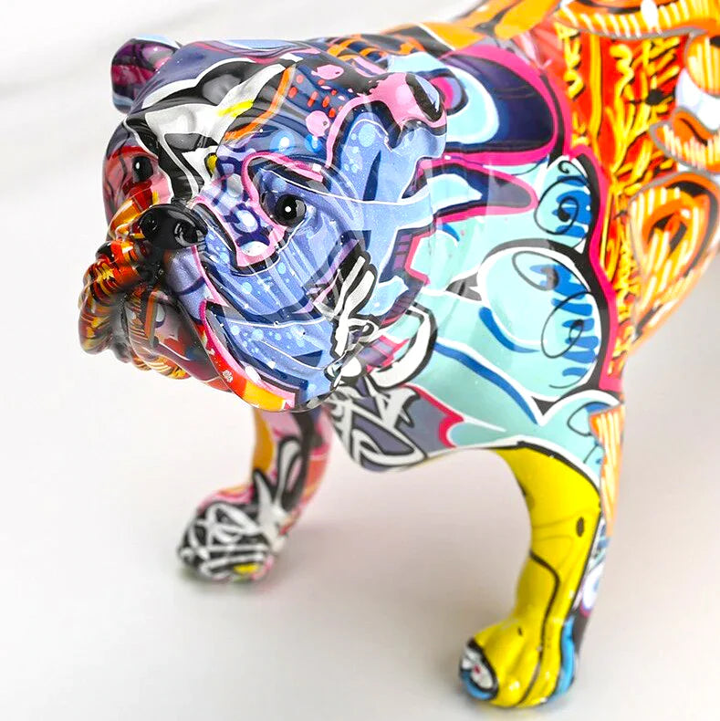 ArtZ®  English Bulldog Graffiti Painted Statue