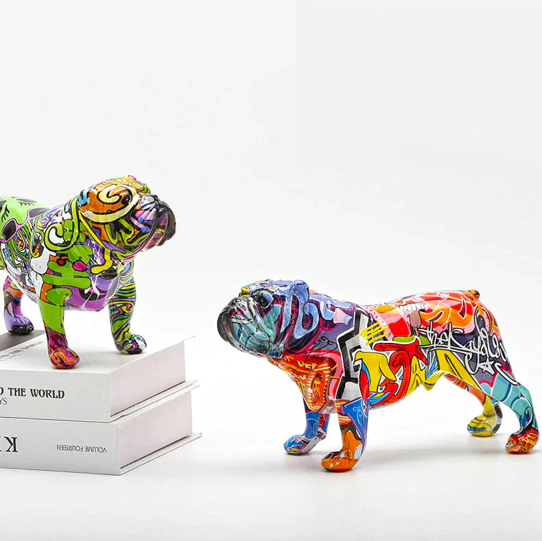 ArtZ®  English Bulldog Graffiti Painted Statue